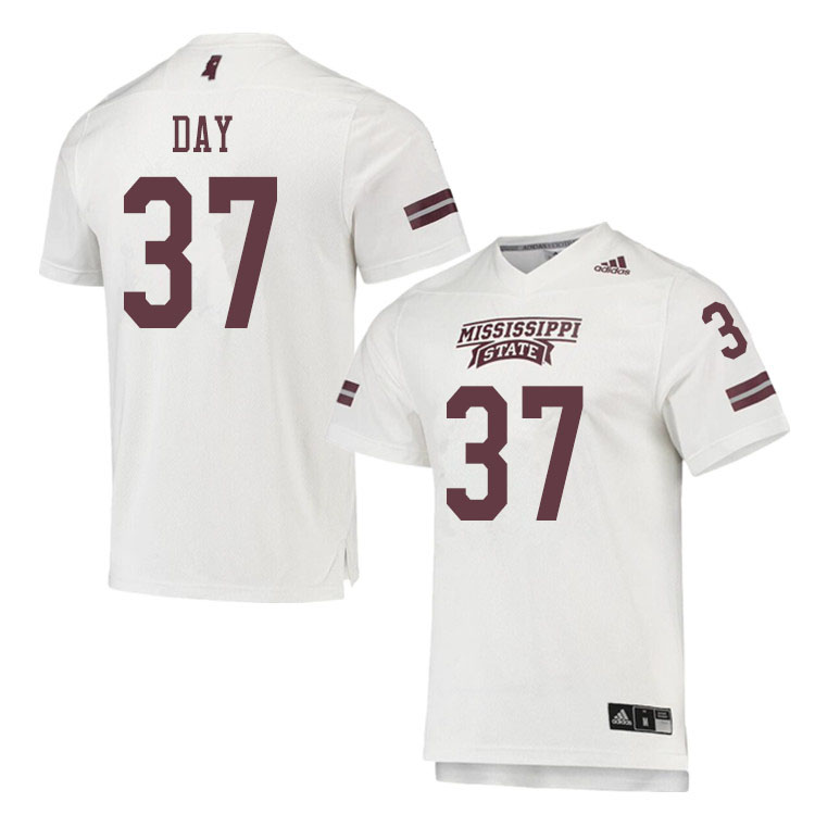 Men #37 Tucker Day Mississippi State Bulldogs College Football Jerseys Sale-White - Click Image to Close